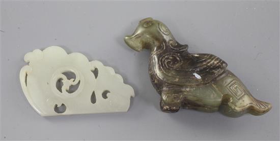 A group of four Chinese jades, 19th century or earlier, length 7cm